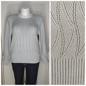Express gray Raglan bishop sleeve crew neck stretch sweater sz XL